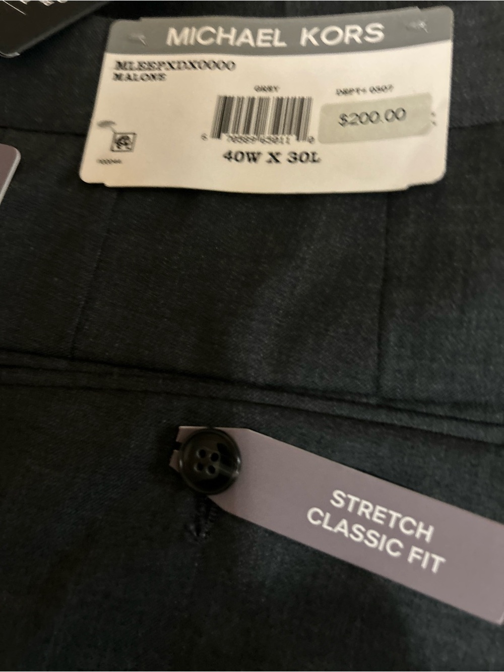 Michael Kors Men’s Stretch Classic Fit Shorts - Charcoal Black